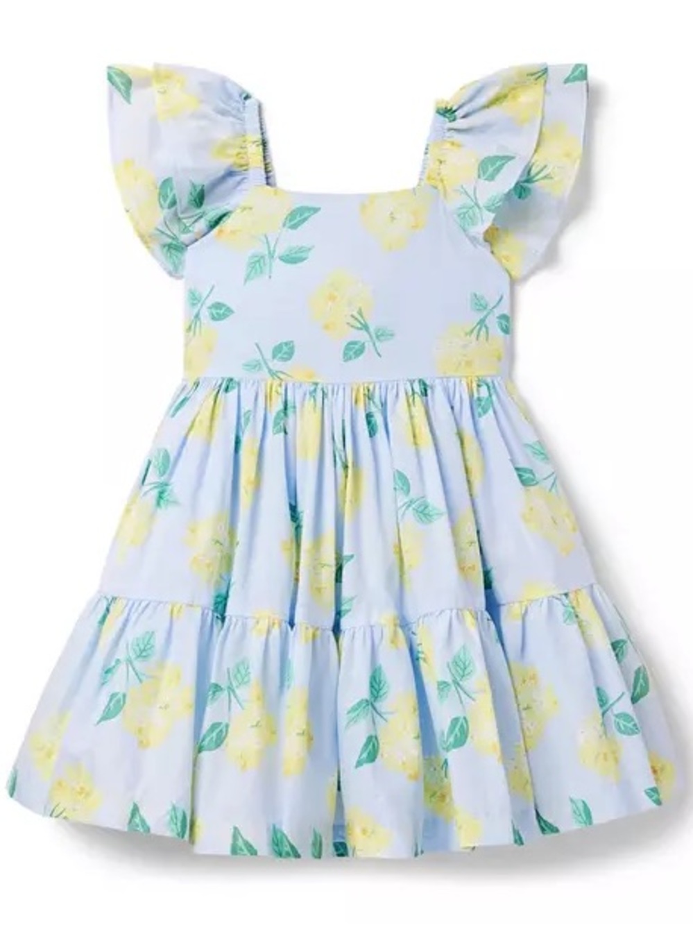Janie and Jack Light Blue Floral Tiered Sundress with Matching Bloomers